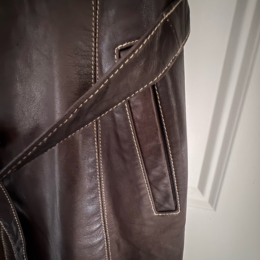 Wilsons Leather Dark Brown Trench Coat Like new - Picture 5 of 8